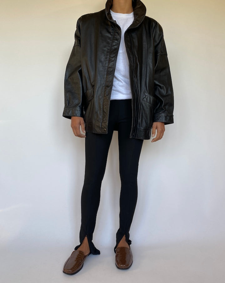 VINTAGE BLACK LEATHER JACKET 1123