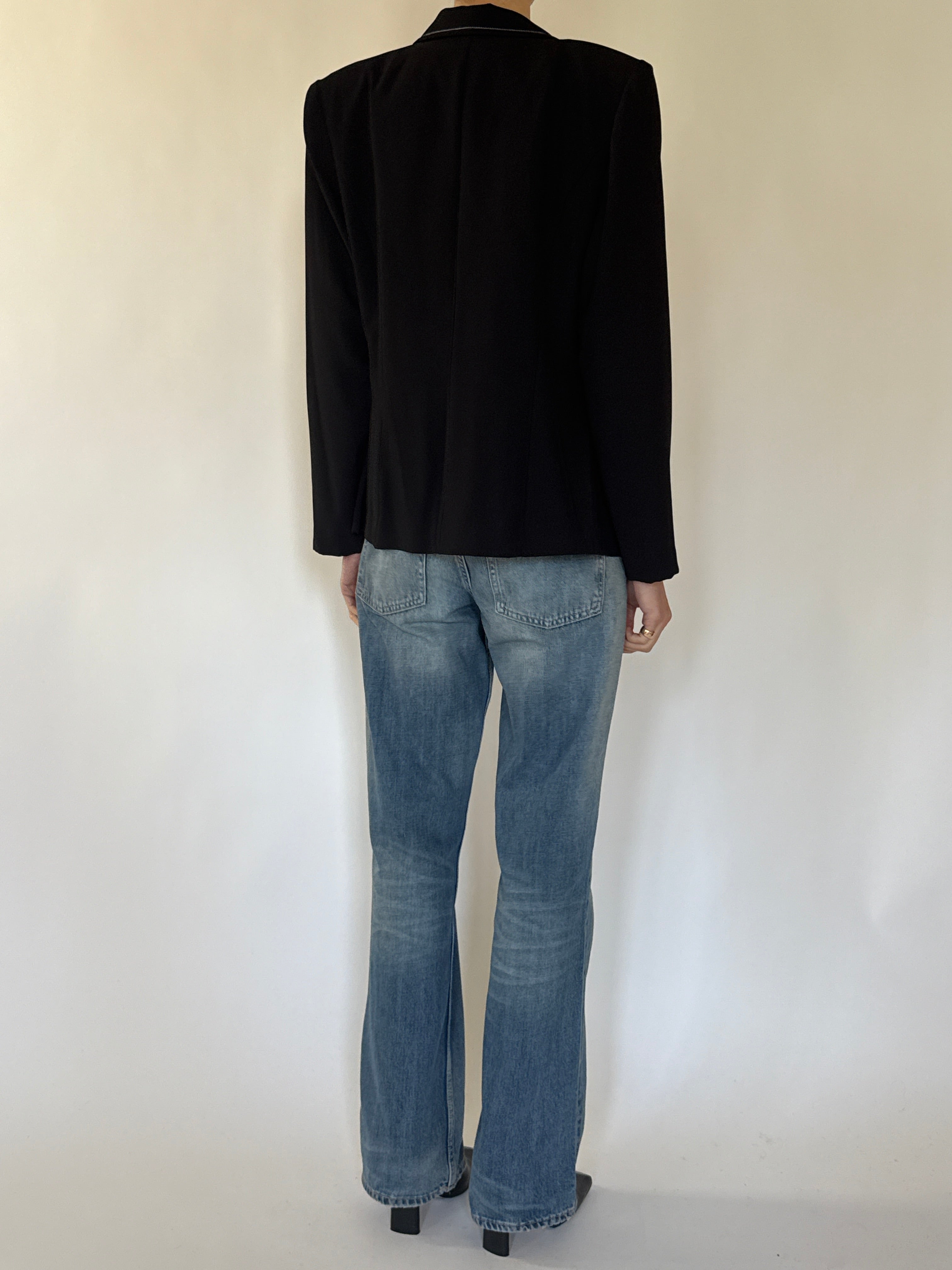 Vintage black blazer back view