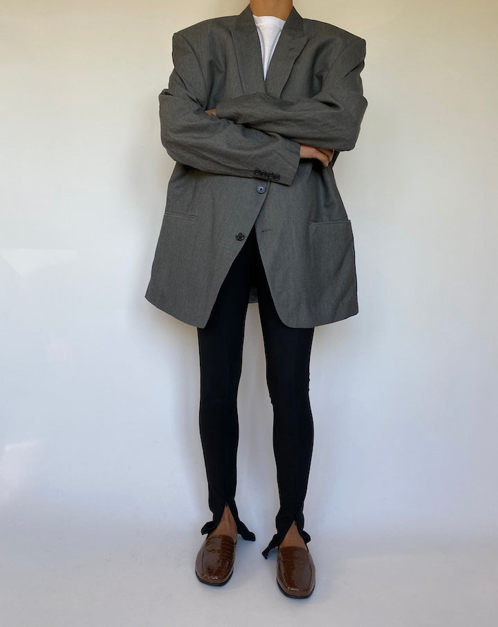 VINTAGE OVERSIZED SINGLE BREASTED GREY BLAZER 1568