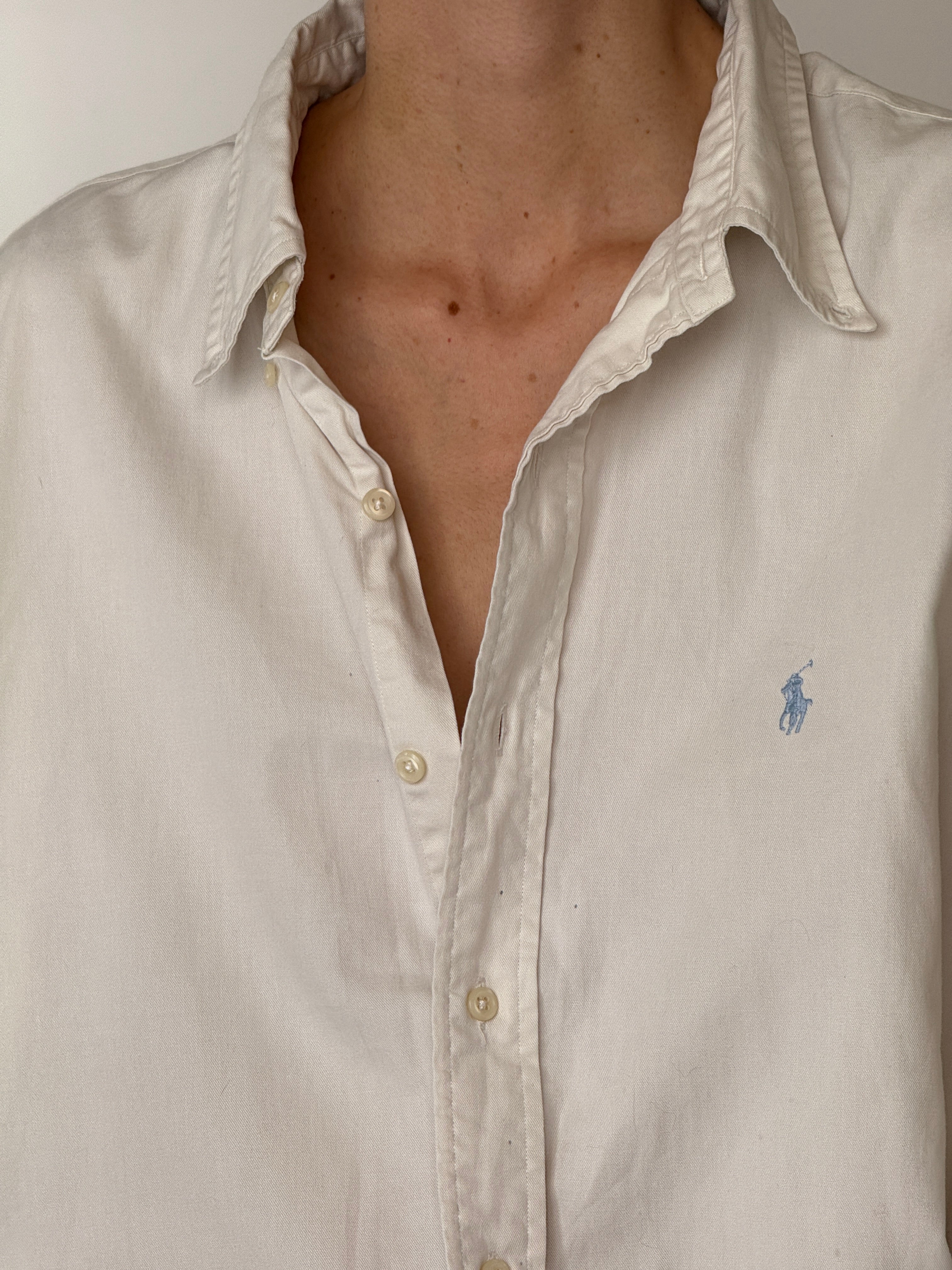 Vintage Ralph Lauren shirt white front view detail collar