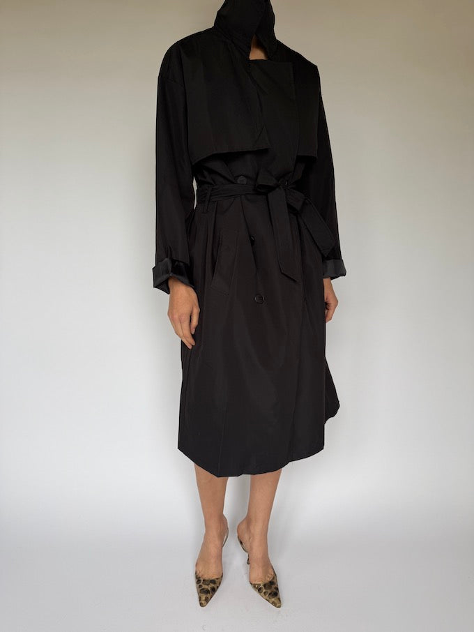 Vintage Trench Coat Black 6007