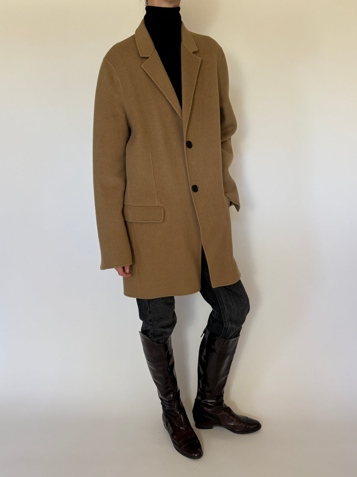 Vintage Classic Camel Shade Wool Blended Coat 5857