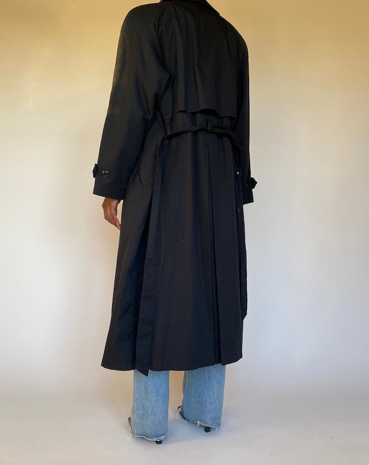 VINTAGE OVERSIZED LONG BLACK COAT 4308