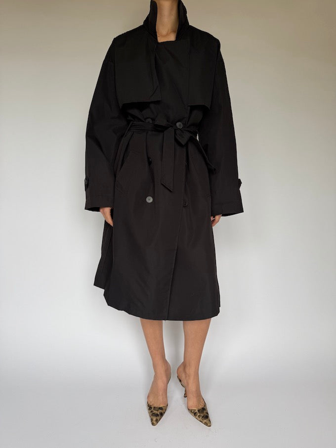 Vintage Trench Coat Black 6007