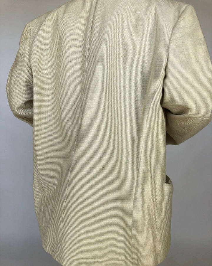 VINTAGE OVERSIZED BEIGE COTTON BLAZER 383