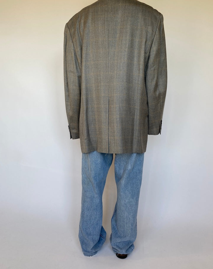 VINTAGE GREY CHECKED RALPH LAUREN BLAZER 1579