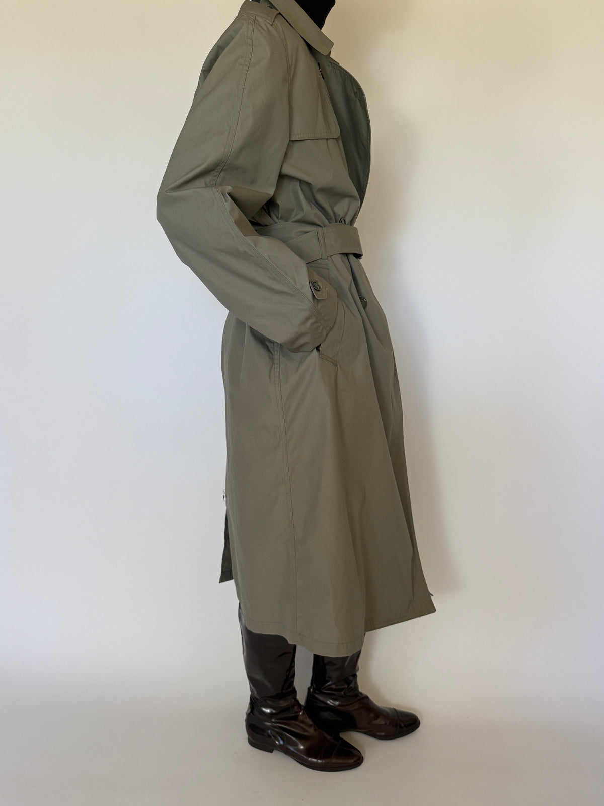 Vintage Double-Breasted Trench Coat Sage 7564
