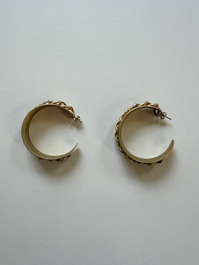 Vintage Chunky Chain Hoop Earrings