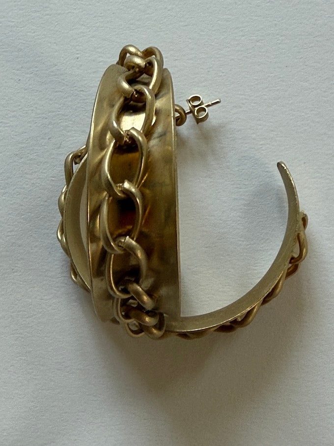 Vintage Chunky Chain Hoop Earrings