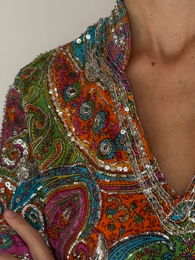 Vintage Sequin Paisley Top 6330