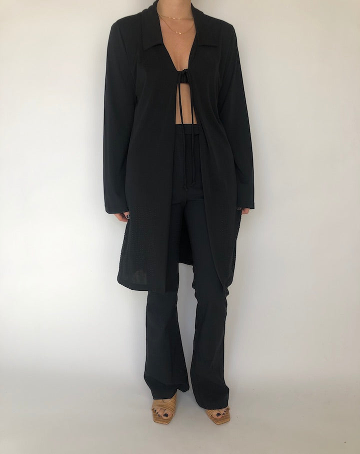 VINTAGE BLACK LONG CARDIGAN 390