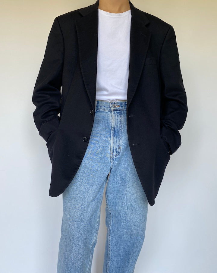 VINTAGE BLACK CASHMERE BLAZER 3355