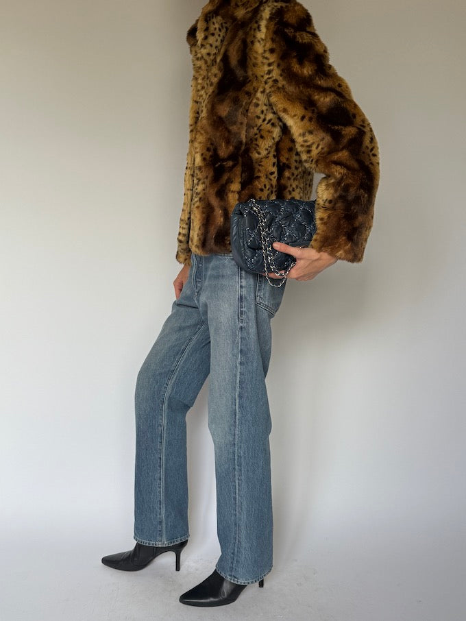 Vintage Faux Fur Leopard Jacket