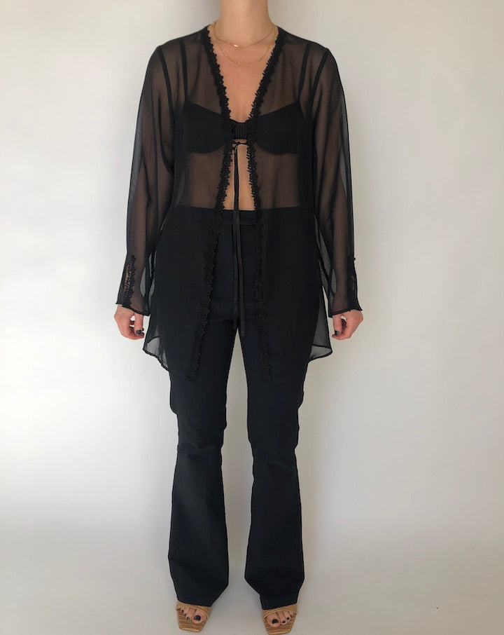VINTAGE SHEER OVERSIZED CARDIGAN 393