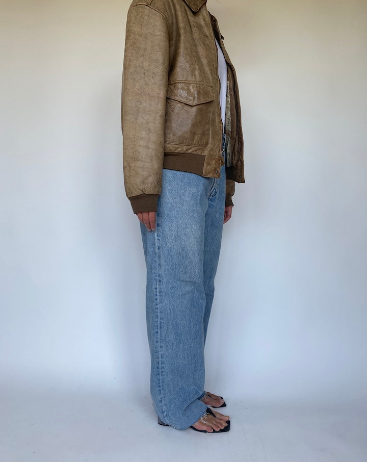 VINTAGE BROWN LEATHER JACKET 3358