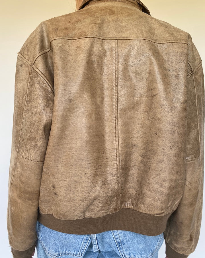 VINTAGE BROWN LEATHER JACKET 3358