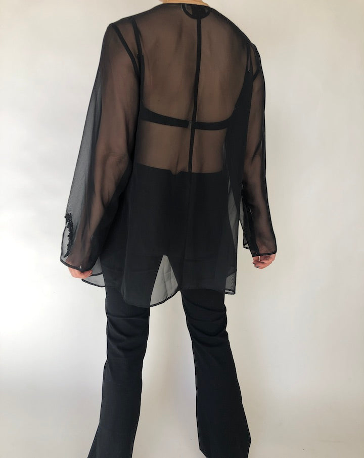 VINTAGE SHEER OVERSIZED CARDIGAN 393