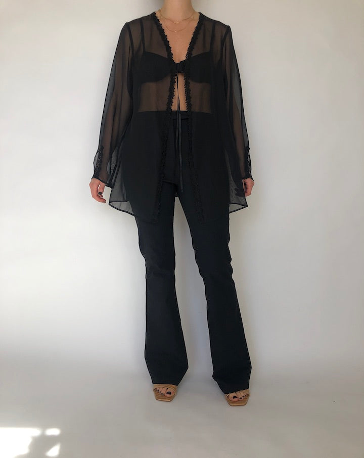 VINTAGE SHEER OVERSIZED CARDIGAN 393