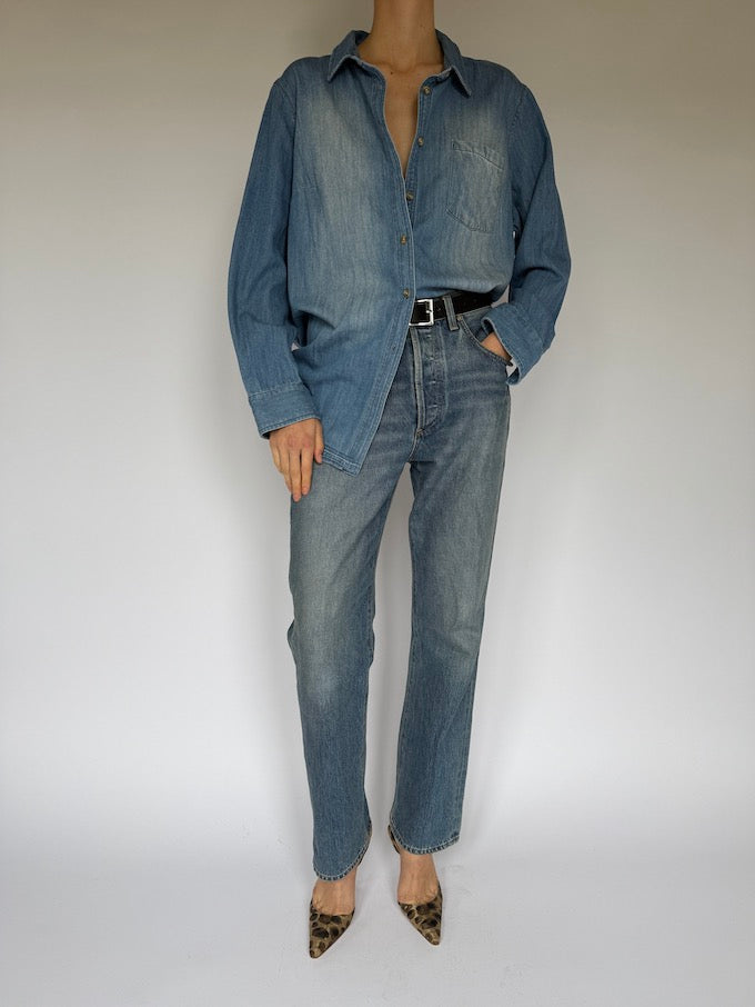 Vintage light-wash denim shirt 6051