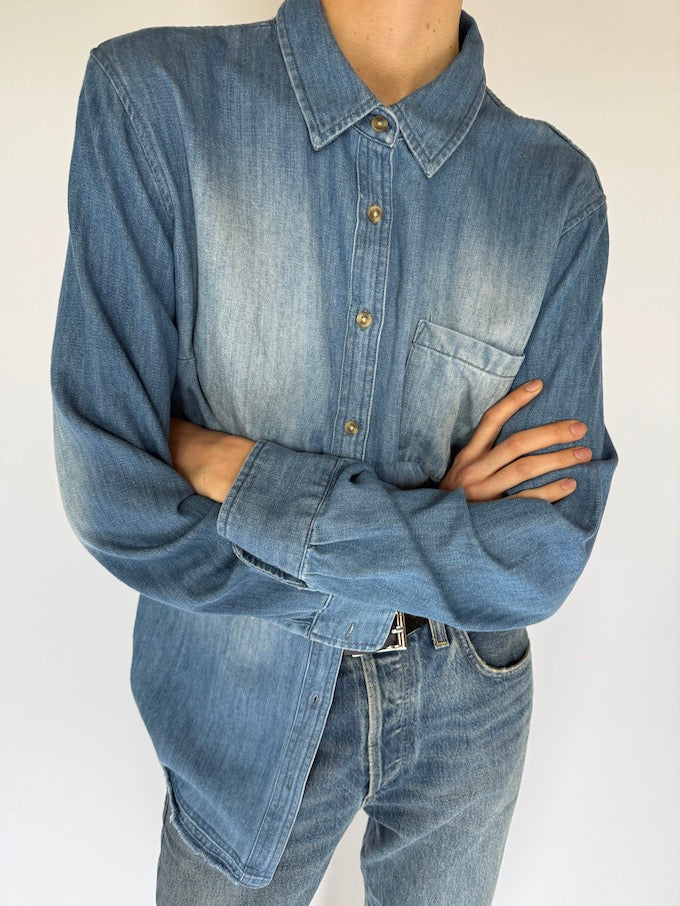 Vintage light-wash denim shirt 6051