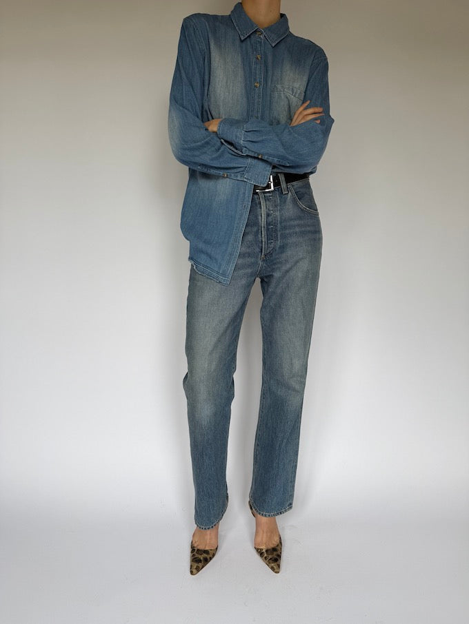 Vintage light-wash denim shirt 6051