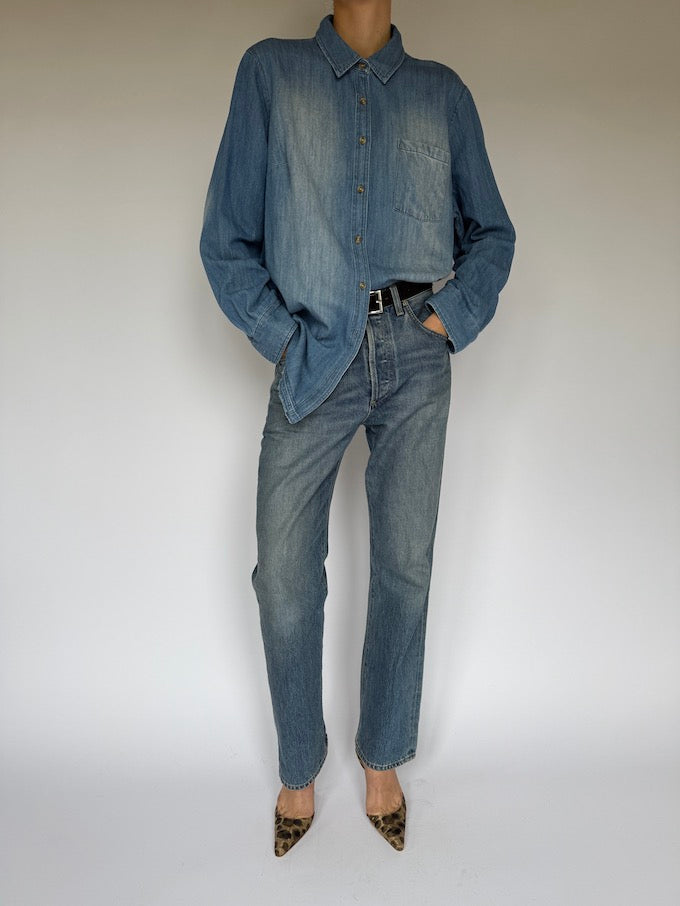 Vintage light-wash denim shirt 6051