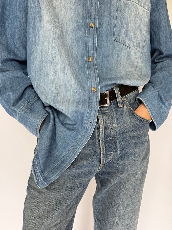 Vintage light-wash denim shirt 6051