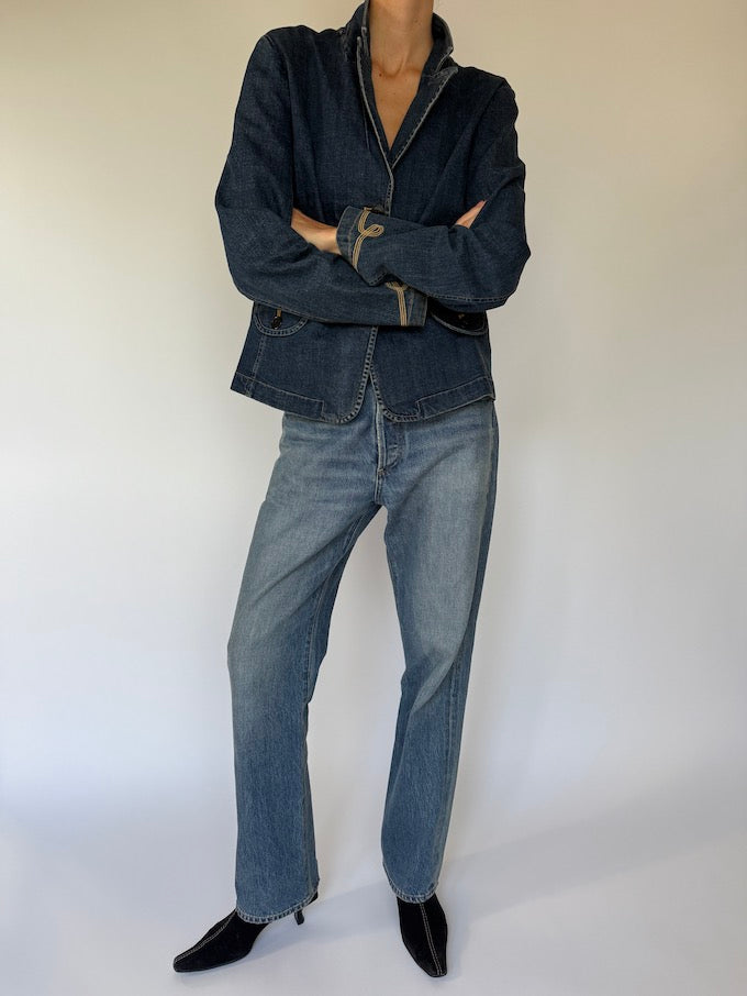 Vintage Dark Denim Blazer 6063