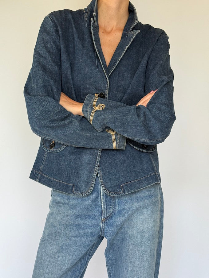 Vintage Dark Denim Blazer 6063