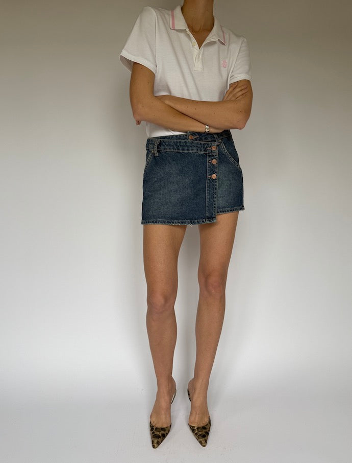 VINTAGE RALPH LAUREN POLO SHIRT WHITE & PINK 6054