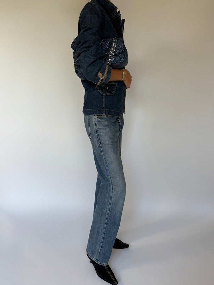 Vintage Dark Denim Blazer 6063