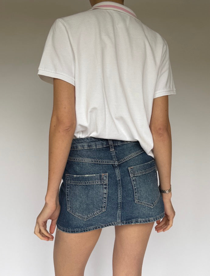 VINTAGE RALPH LAUREN POLO SHIRT WHITE & PINK 6054