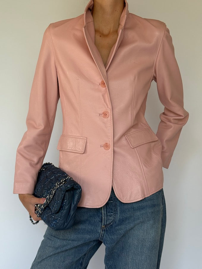 Vintage Leather Jacket Pink 5646