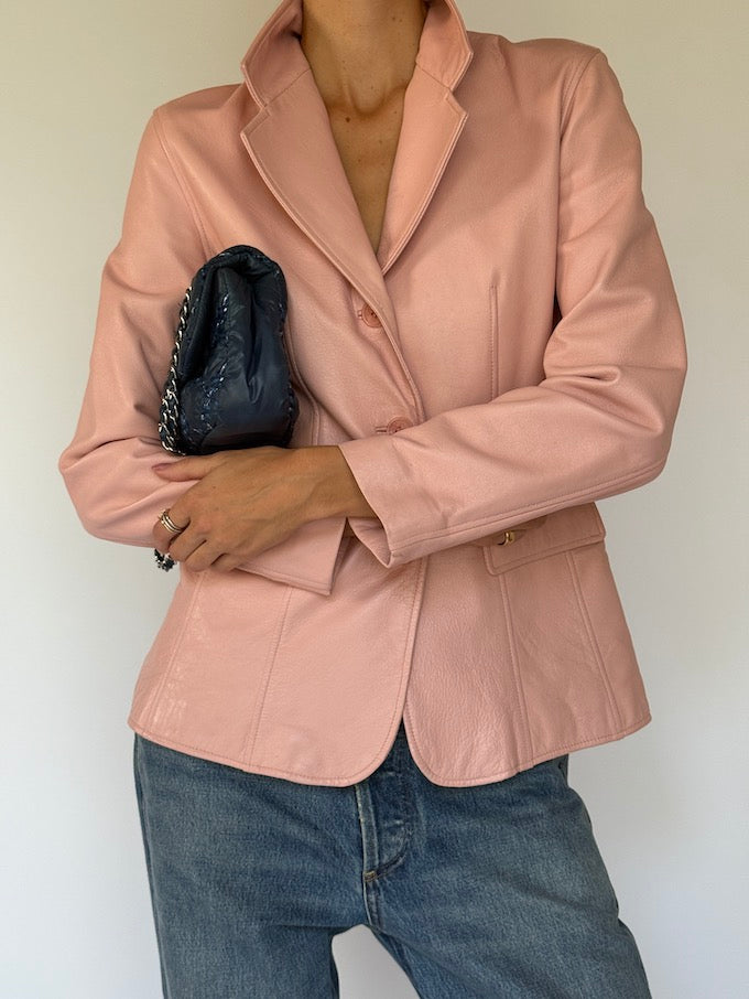 Vintage Leather Jacket Pink 5646