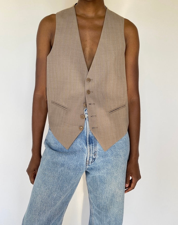 VINTAGE BROWN VEST 3766