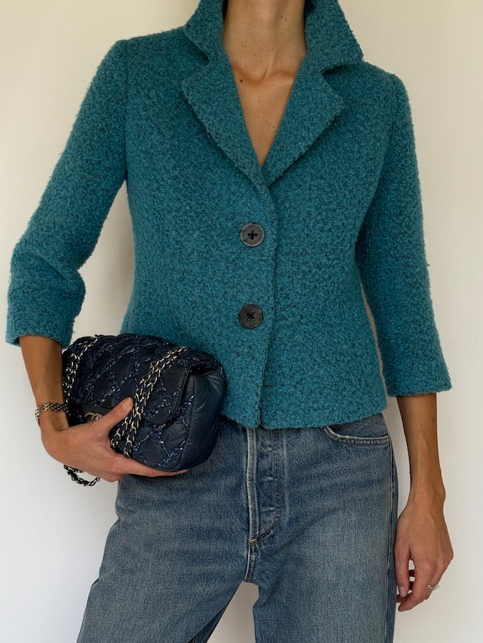 Vintage Wool-Blend Jacket Teal 6615