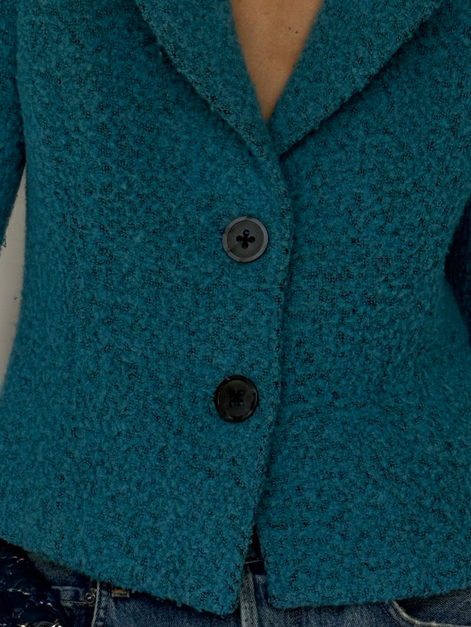 Vintage Wool-Blend Jacket Teal 6615