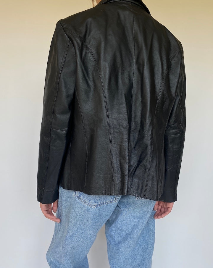 VINTAGE BLACK LEATHER JACKET 3368