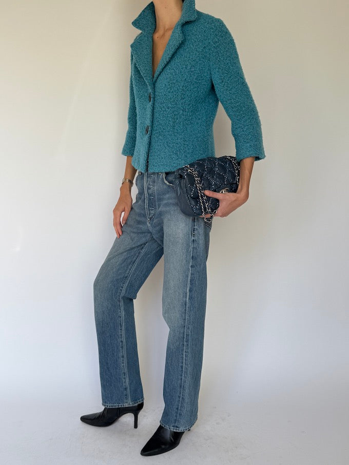 Vintage Wool-Blend Jacket Teal 6615