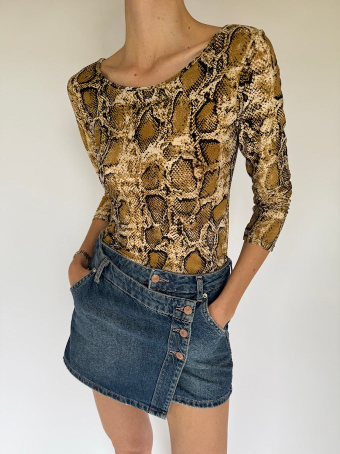Vintage Animal Printed Top 6056