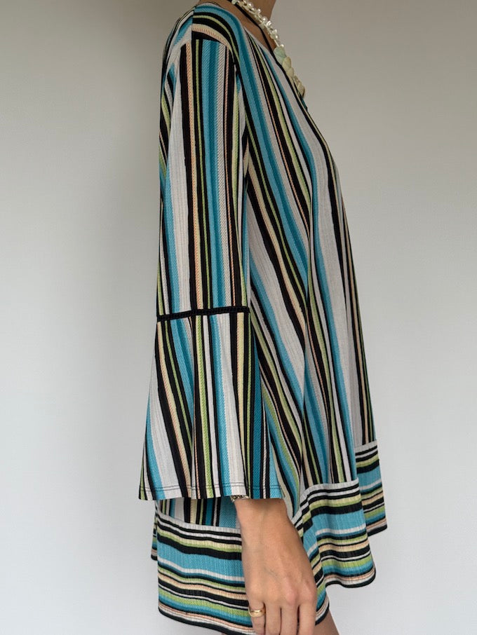 Vintage Coastal Stripe Tunic Beach Cover-Up 6254