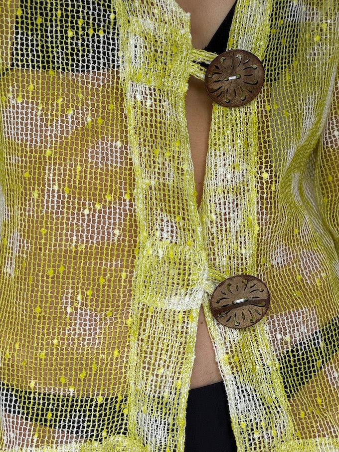 Vintage Sheer Knit Cover-Up lemon 6255