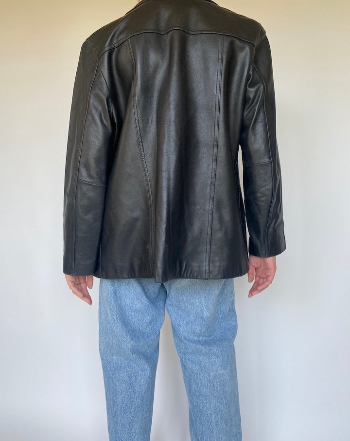 VINTAGE BLACK LEATHER JACKET 3371