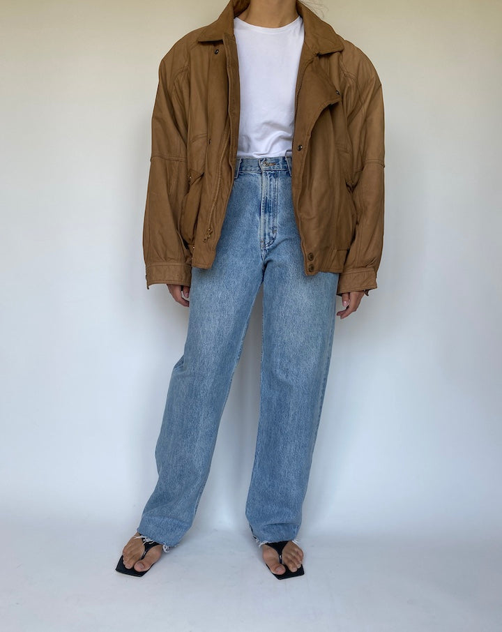 VINTAGE BROWN LEATHER JACKET 3376