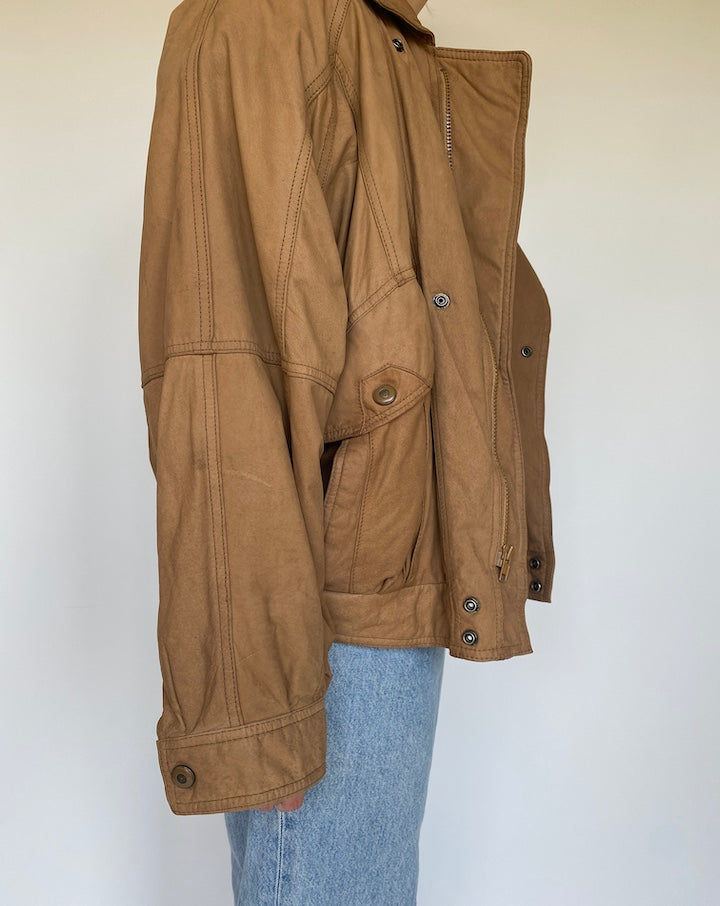 VINTAGE BROWN LEATHER JACKET 3376