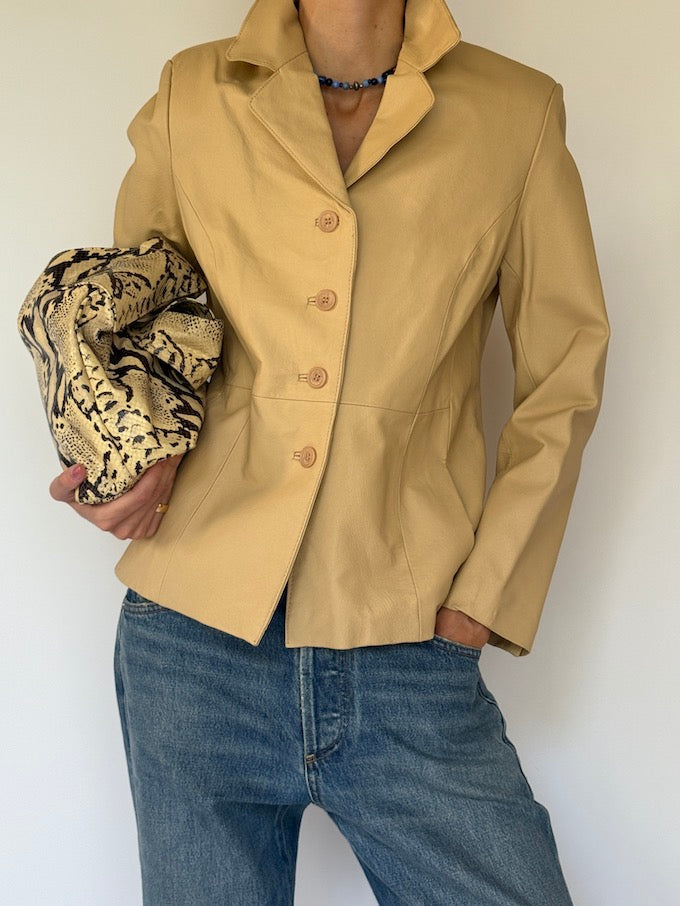 Vintage Leather Jacket Light Honey Brown 6153