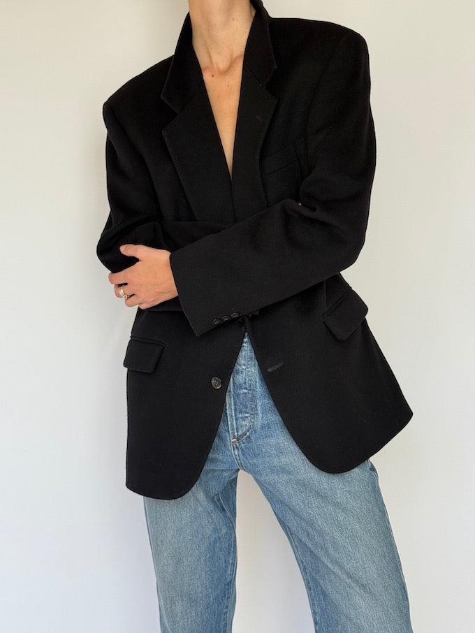Vintage Oversized Blazer Black 6384