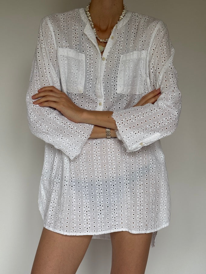 Vintage Embroidered Tunic White 6262