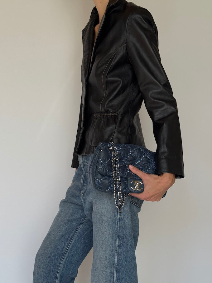 Vintage Leather Blazer Black 6620