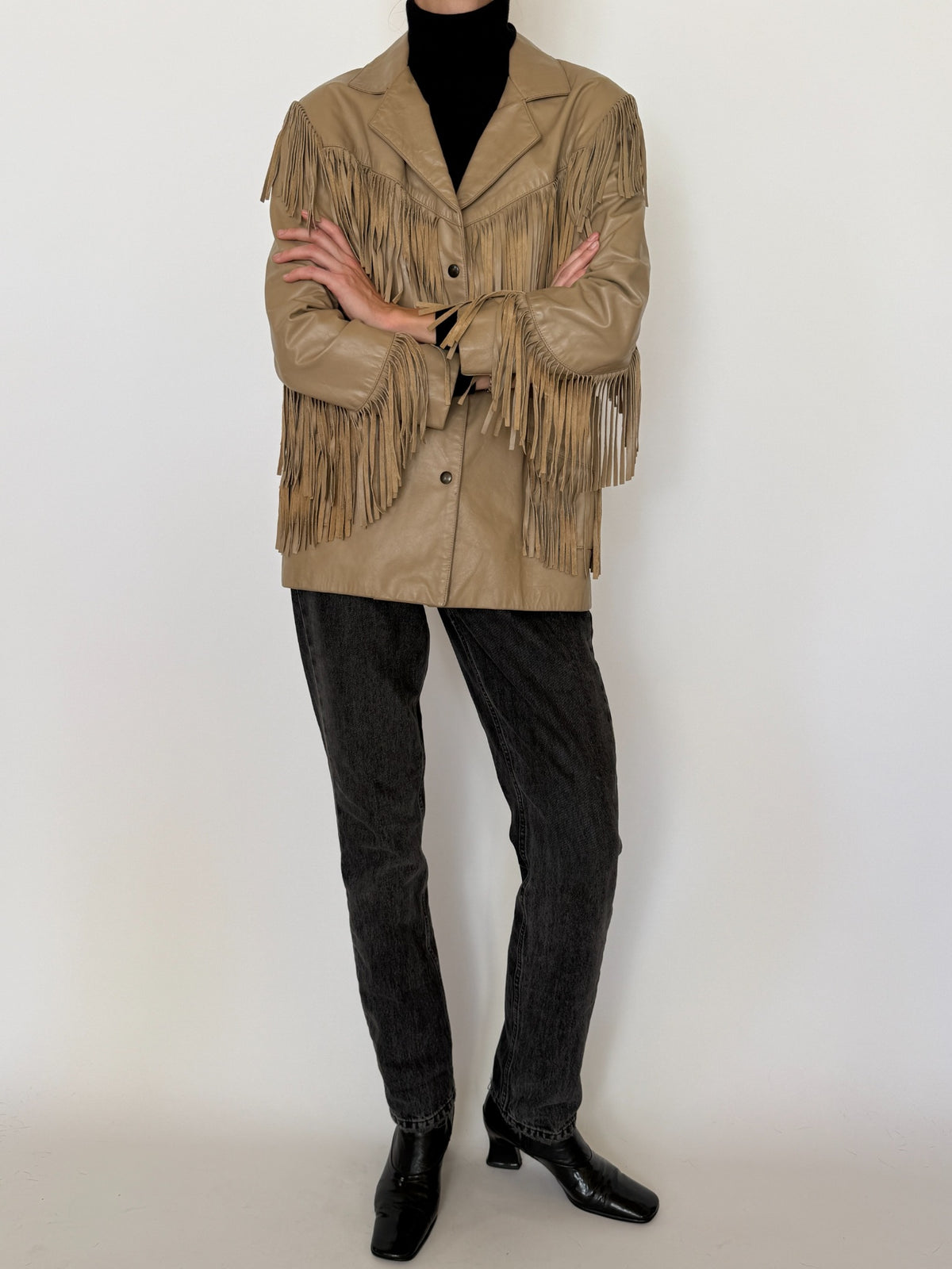 Front view with fringe detail
